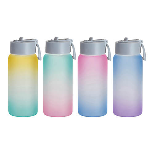 Sportovní láhev z matného skla o objemu 750 ml pro sublimaci - zeleno žlutá