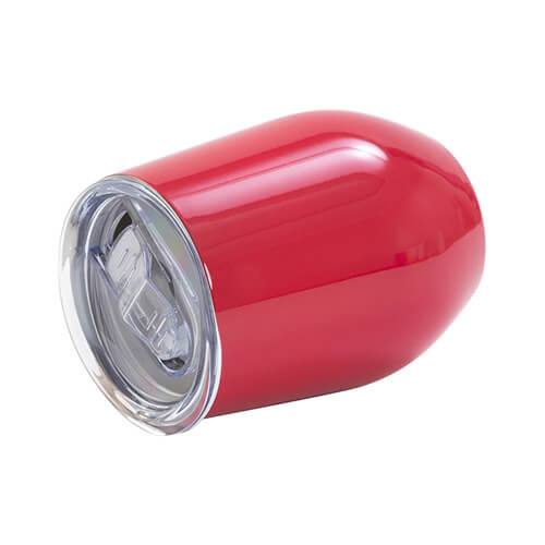 360 ml hrnek na svařené víno pro sublimaci - červený s uzavíratelným otvorem na pití
