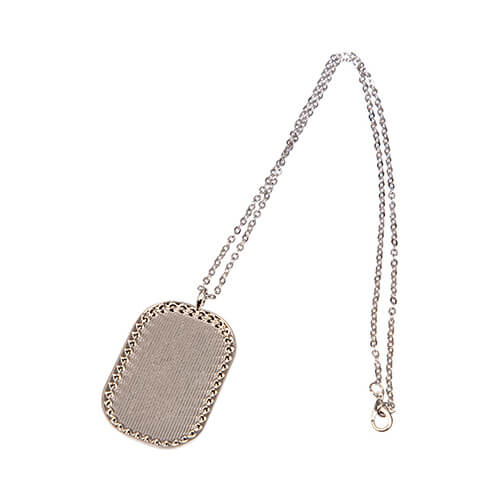 Diamantový náhrdelník pro sublimaci - obdélníkový - stříbrný