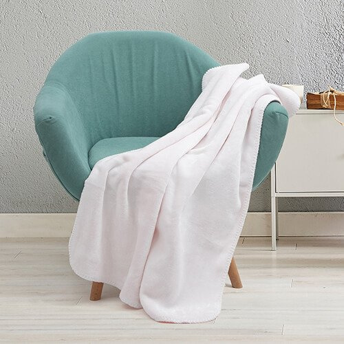 Deka Minky s podšívkou Sherpa pro sublimaci - růžová