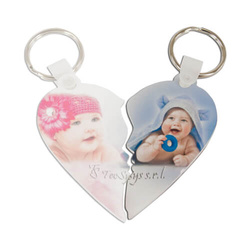 Přívěsek na klíče - srdce - pravá polovina - sublimační termotransfer