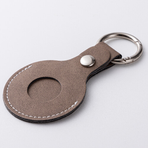 Kožená klíčenka / pouzdro AirTag pro sublimaci - šedá