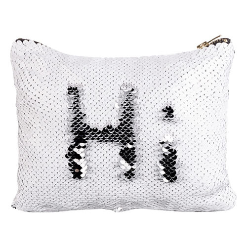 Kosmetická taška 20,5 x 16 cm s bílými flitry pro sublimaci