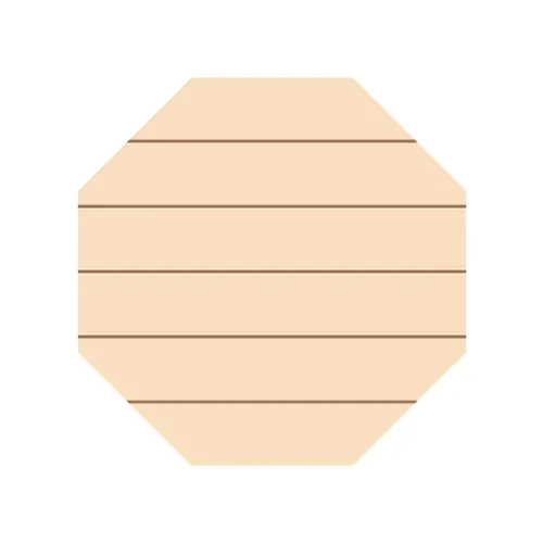 Šestihranný překližkový fotorámeček, pruhovaný, 25,4 x 25,4 cm