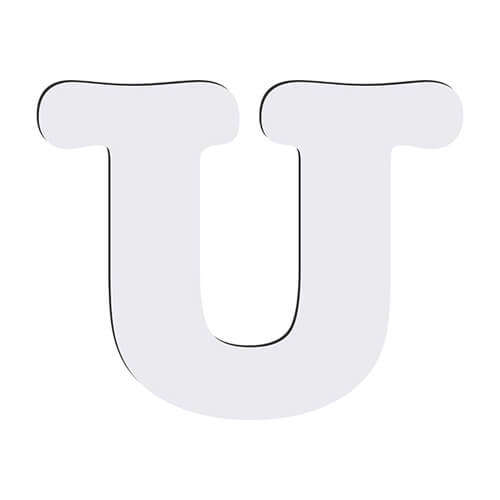 Dekorativní písmeno z MDF pro sublimaci 18 cm U