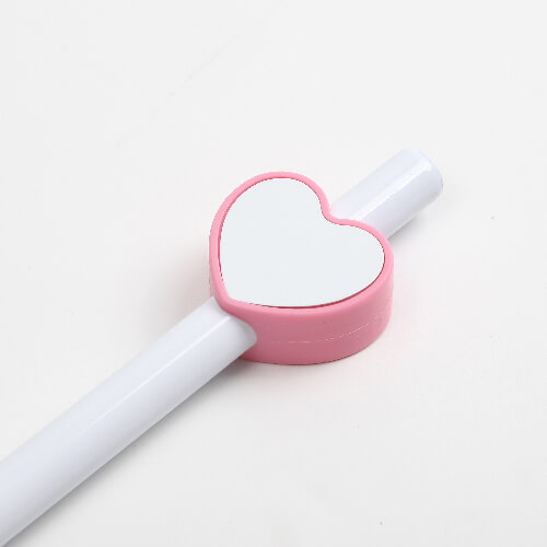 Silikonové víčko na brčko Ø 0,8 / 1 cm pro sublimaci - růžové srdce