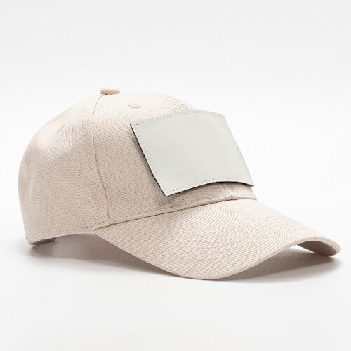 Bavlněná baseballová čepice s obdélníkovou nášivkou na suchý zip pro sublimaci - khaki barva