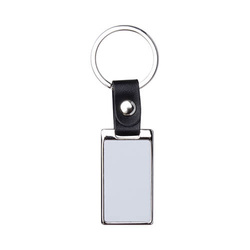 Kovová klíčenka pro sublimaci - obdélník na černém pásku