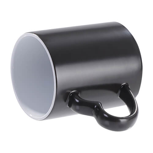 Kouzelný hrnek 330 ml s uchem ve tvaru srdce - černý polomatný (pro sublimaci)