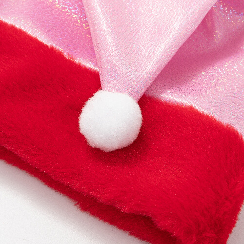 Čepice z brokátu svatého Patrika. Santa Claus pro sublimaci - růžový