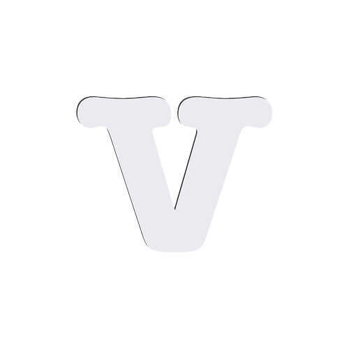 Dekorativní písmeno z MDF pro sublimaci 15 cm - V