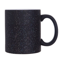 Magický hrnek 330 ml černý, matný se třpytkami pro sublimaci