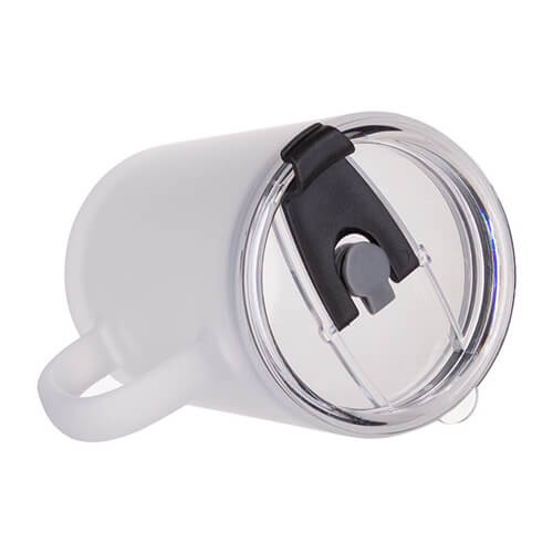 Hrnek z matného skla 400 ml s víčkem a brčkem pro sublimaci