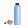 Hliníková láhev na vodu 600 ml s bambusovým víčkem pro sublimaci - modrá