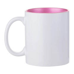 Hrnek 330 ml s růžovým metalickým vnitřkem (pro sublimaci)