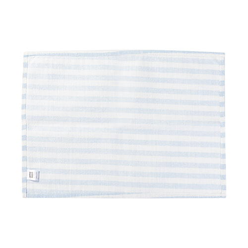 Lněná podložka na stůl 50 x 35,5 cm krémová s modrými pruhy pro sublimaci