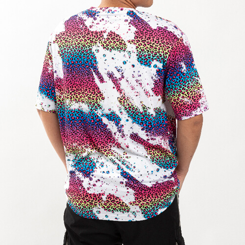 Tričko Cotton-Like Bělený Leopard Wild Purple pro sublimaci