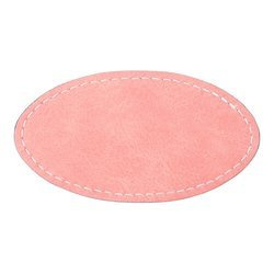Kožený oválný odznak 8,2 x 4,4 cm pro sublimaci - růžový