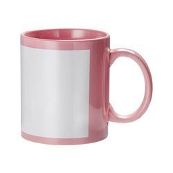Růžový hrnek 330 ml s bílým rámečkem pro sublimaci
