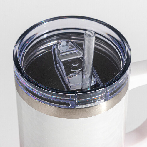 Cestovní hrnek 3D Puff Cloud o objemu 1200 ml pro sublimaci - bílý a růžový