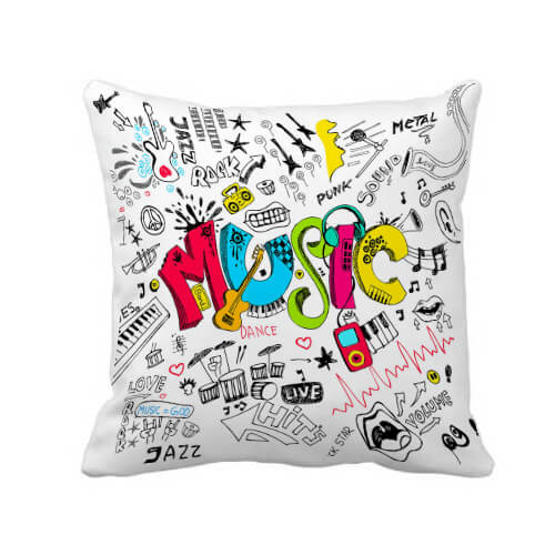 Saténový povlak na polštář 38 x 38 cm pro sublimaci - Music