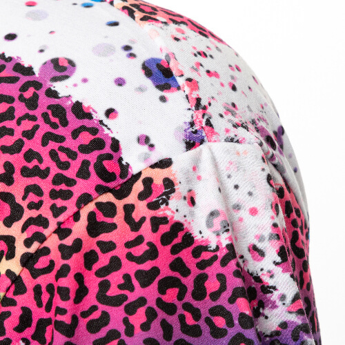 Tričko Cotton-Like Bělený Leopard Wild Purple pro sublimaci