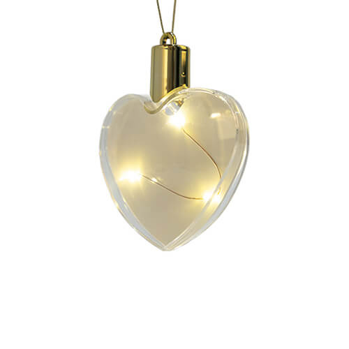 Teplá svítící plastová cetka - srdce pro sublimaci