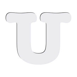 Dekorativní písmeno z MDF pro sublimaci 18 cm U