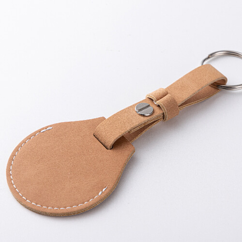 Kožený přívěsek na klíče s páskem / pouzdro AirTag pro sublimaci - hnědý