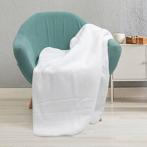 Deka Minky s podšívkou Sherpa pro sublimaci - bílá