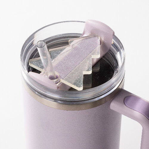 Akrylová jmenovka na hrnek 1200 ml s třpytkami pro sublimaci - vánoční stromeček