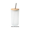 Skleněný hrnek Mason Jar 650 ml s bambusovým uzávěrem pro sublimaci