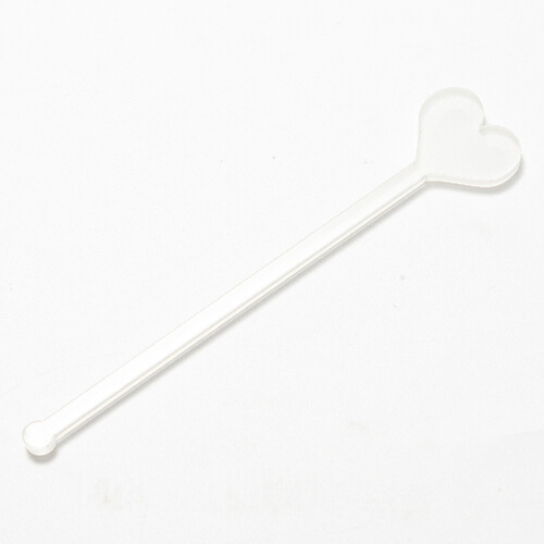 Akrylové míchátko na nápoje 15 cm pro sublimaci - srdce