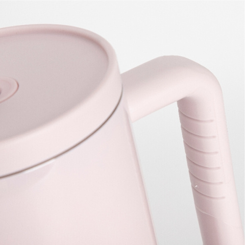 Nerezový cestovní hrnek 1200 ml s uchem a brčkem - světle růžový