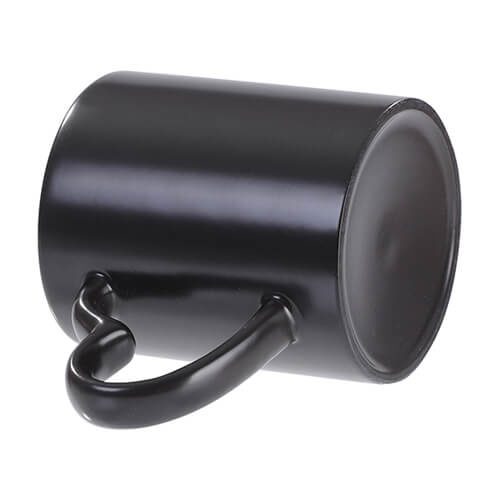 Kouzelný hrnek 330 ml s uchem ve tvaru srdce - černý polomatný (pro sublimaci)