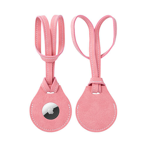 Kožená visačka na popruh zavazadla / pouzdro AirTag pro sublimaci - růžová