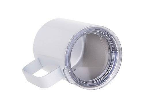 Kovový hrnek 300 ml pro sublimaci kávy - bílý