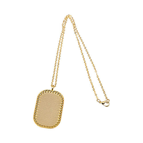 Diamantový náhrdelník pro sublimaci - obdélníkový - zlatý