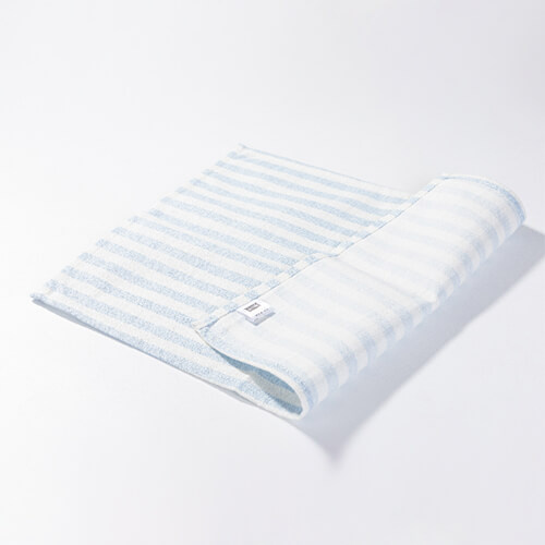 Lněná podložka na stůl 50 x 35,5 cm krémová s modrými pruhy pro sublimaci