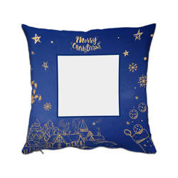 Dvoubarevný saténový povlak na polštář 38 x 38 cm pro sublimaci - Gold Blue