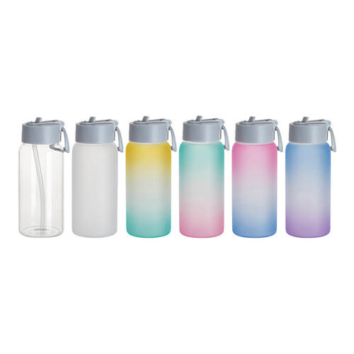 Sportovní láhev z matného skla o objemu 750 ml pro sublimaci - zeleno žlutá