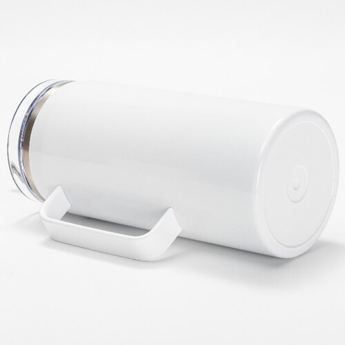 Hrnek na víno 1200 ml s voděodolným víčkem a sublimačním brčkem - bílý