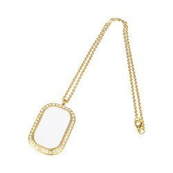 Diamantový náhrdelník pro sublimaci - obdélníkový - zlatý