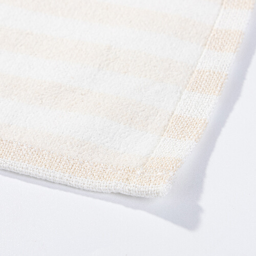 Lněná podložka na stůl 50 x 35,5 cm krémová se žlutými pruhy pro sublimaci