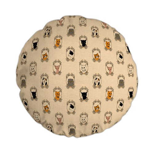 Lněný povlak na polštář Ø 60 cm pro sublimaci - Kočky