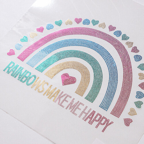 Velký zirkonový plech pro termotransfer - duha