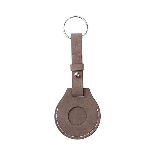 Kožená klíčenka s řemínkem / pouzdro AirTag pro sublimaci - šedá