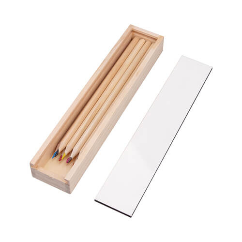 Dřevěná krabička s 8 pastelkami pro sublimaci