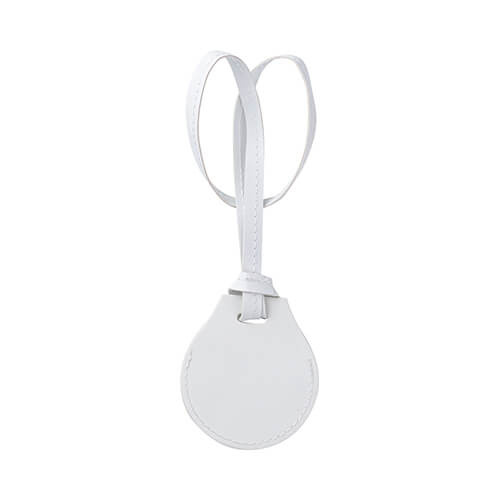 Kožená visačka na popruh zavazadla / pouzdro AirTag pro sublimaci - bílá