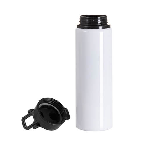 Hliníková láhev na vodu 750 ml s plastovým víčkem a rukojetí pro sublimaci - bílá